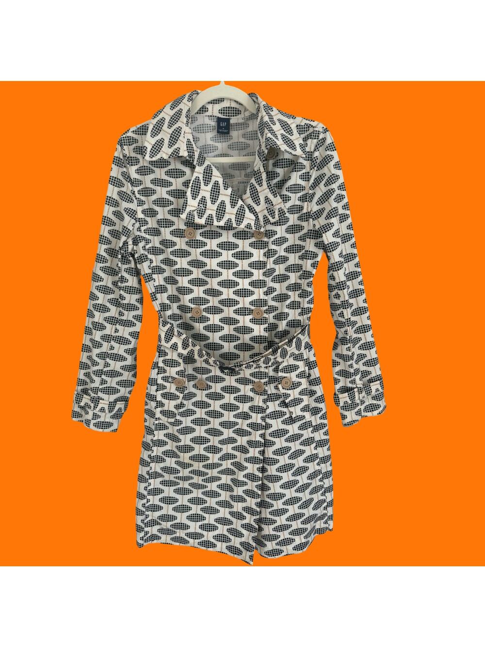 00's vintage printed trench y2k coat jacket SMALL gap